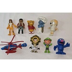Mixed Lot of 9 Misc Figurines & Toys Blippy Bluey Daniel Tiger Ryans World More!